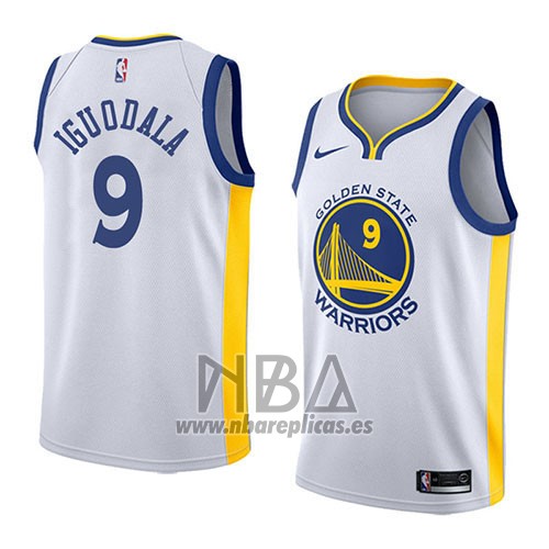 Camiseta Golden State Warriors Andre Iguodala NO 9 Association 2018 Blanco